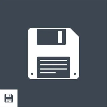 Floppy Disk Line related vector glyph icon. 스톡 일러스트