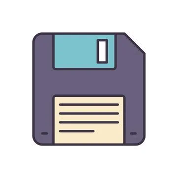 Floppy Disk Line related vector icon 库存插图