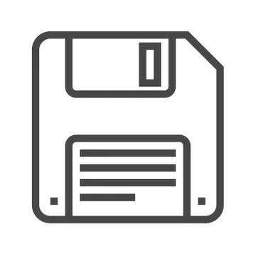 Floppy Disk Line Vector Icon Ilustração Stock