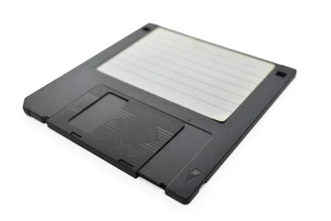 Floppy disk magnetic computer data storage support isolated on white backgrou Stock Photos