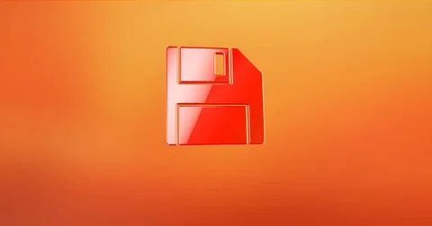 Floppy Disk Red 3d Icon Stock Footage 71730132