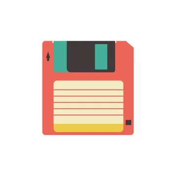 Floppy disk retro flat style Stock Illustration