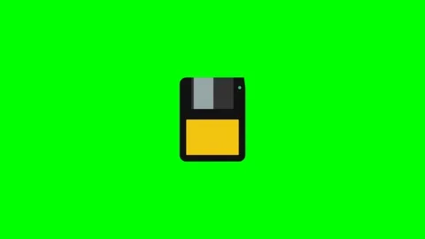 Floppy disk rotating smoothly against a vivid green screen background Stock-Footage 346738691