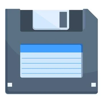 Floppy disk saving data with lines representing information being written Stock Illustration
