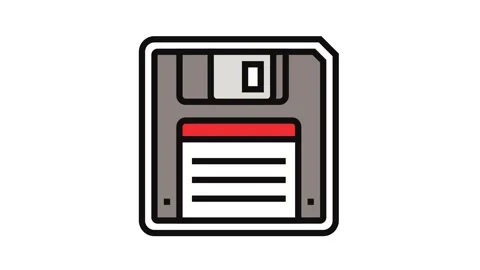Floppy disk saving loading data color icon animation Stock Footage 326104919