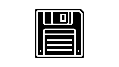 Floppy disk saving loading data glyph icon animation Stock Footage 326151674