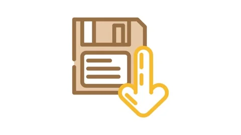 Floppy disk saving loading data color icon animation Stock Footage 327266412