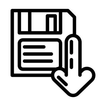 Floppy disk saving loading data line icon vector illustration Stock Illustration