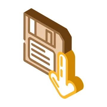 Floppy disk saving loading data isometric icon vector illustration Stock Illustration