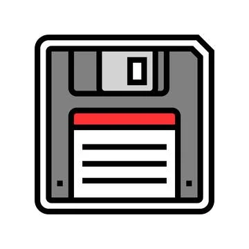 Floppy disk saving loading data color icon vector illustration Illustrazione stock