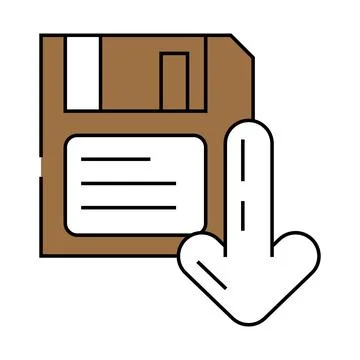 Floppy disk saving loading data icon color illustration Stock Illustration