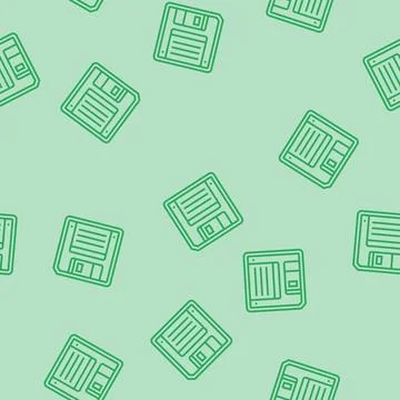 Floppy disk saving loading data line seamless pattern Stock Illustration