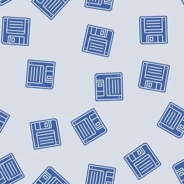 Floppy disk saving loading data glyph seamless pattern Stock Illustration