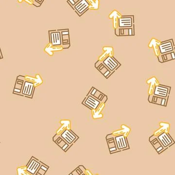 Floppy disk saving loading data vector seamless pattern Illustrazione stock