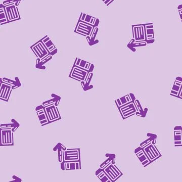 Floppy disk saving loading data glyph vector seamless pattern Stock Illustration