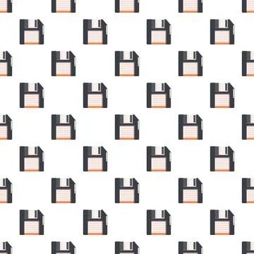 Floppy disk seamless pattern for data storage concept イラスト素材