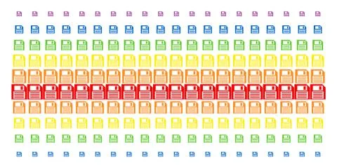 Floppy Disk Shape Halftone Spectrum Pattern Stock Illustration