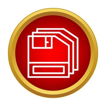 Floppy disk stack icon representing data saving Illustrazione stock