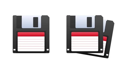 Floppy disk storage rotating animation concept Stock Footage 337967382