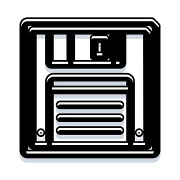 Floppy disk storing digital information media icon Stock Illustration