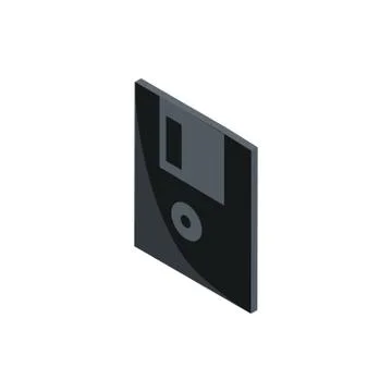 Floppy disk technology hardware device computer isometric Stock Illustration