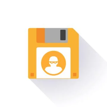 Floppy disk with a thief Stock Illustration