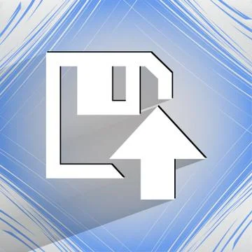 Floppy disk upload, Flat modern web design on a flat geometric abstract backg 库存插图