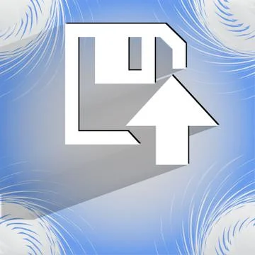 Floppy disk upload, Flat modern web design on a flat geometric abstract backg Illustrazione stock