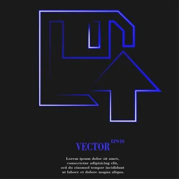 Floppy disk upload,  Flat modern web button and space for your text Illustrazione stock