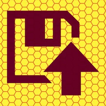 Floppy disk upload,  Flat modern web button and space for your text Stock Illustration