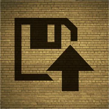 Floppy disk upload,  Flat modern web button and space for your text Stock Illustration