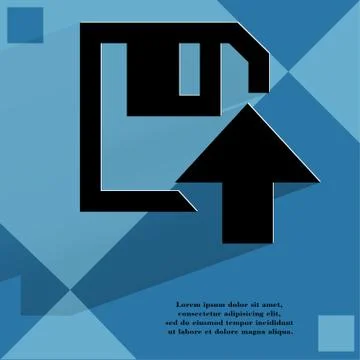 Floppy disk upload,  Flat modern web design on a flat geometric abstract backgro Stock Illustration