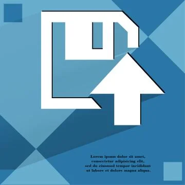 Floppy disk upload,  Flat modern web design on a flat geometric abstract backgro 库存插图