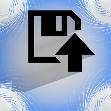 Floppy disk upload,  Flat modern web design on a flat geometric abstract backgro Stock Illustration