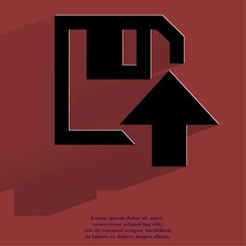 Floppy disk upload,  Flat modern web button with long shadow and space for your Stock Illustration