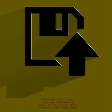 Floppy disk upload,  Flat modern web button with long shadow and space for your Stock Illustration