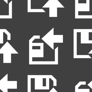 Floppy disk upload web icon. flat design. Seamless pattern. Stock Illustration
