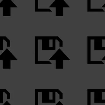 Floppy disk upload web icon. flat design. Seamless pattern. Stock Illustration