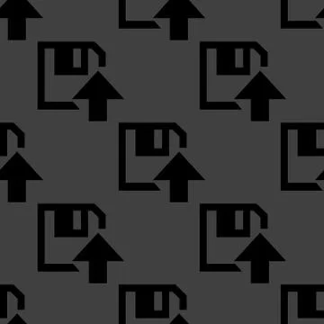 Floppy disk upload web icon. flat design. Seamless pattern. 스톡 일러스트