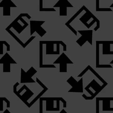 Floppy disk upload web icon. flat design. Seamless pattern. Stock Illustration