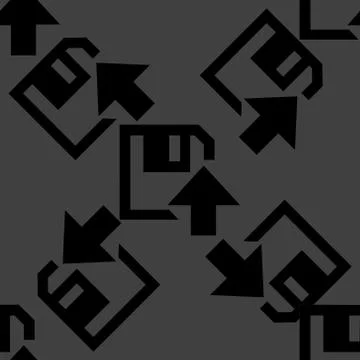 Floppy disk upload web icon. flat design. Seamless pattern. Stock Illustration