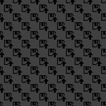 Floppy disk upload web icon. flat design. Seamless pattern. Stock Illustration