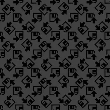 Floppy disk upload web icon. flat design. Seamless pattern. Stock Illustration