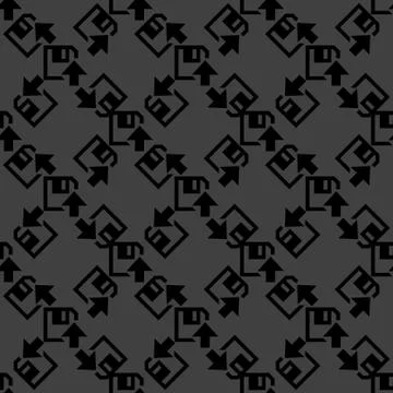 Floppy disk upload web icon. flat design. Seamless pattern. Stock Illustration