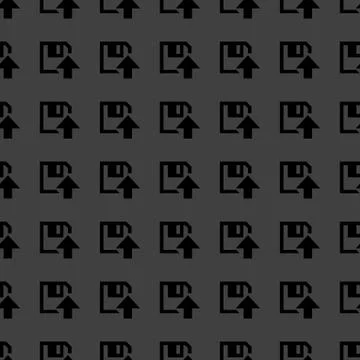 Floppy disk upload web icon. flat design. Seamless pattern. Stock Illustration