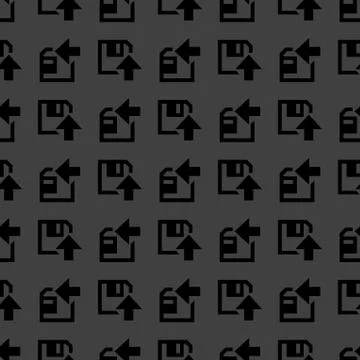 Floppy disk upload web icon. flat design. Seamless pattern. Stock Illustration