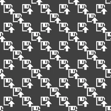 Floppy disk upload web icon. flat design. Seamless pattern. Stockillustratie