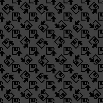 Floppy disk upload web icon. flat design. Seamless pattern. Stock Illustration
