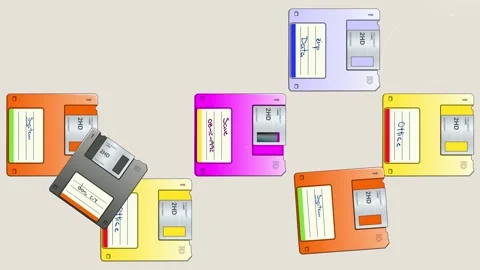 Floppy disk vert Stock Footage 336045512