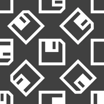 Floppy disk web icon. flat design. Seamless pattern. Stock Illustration